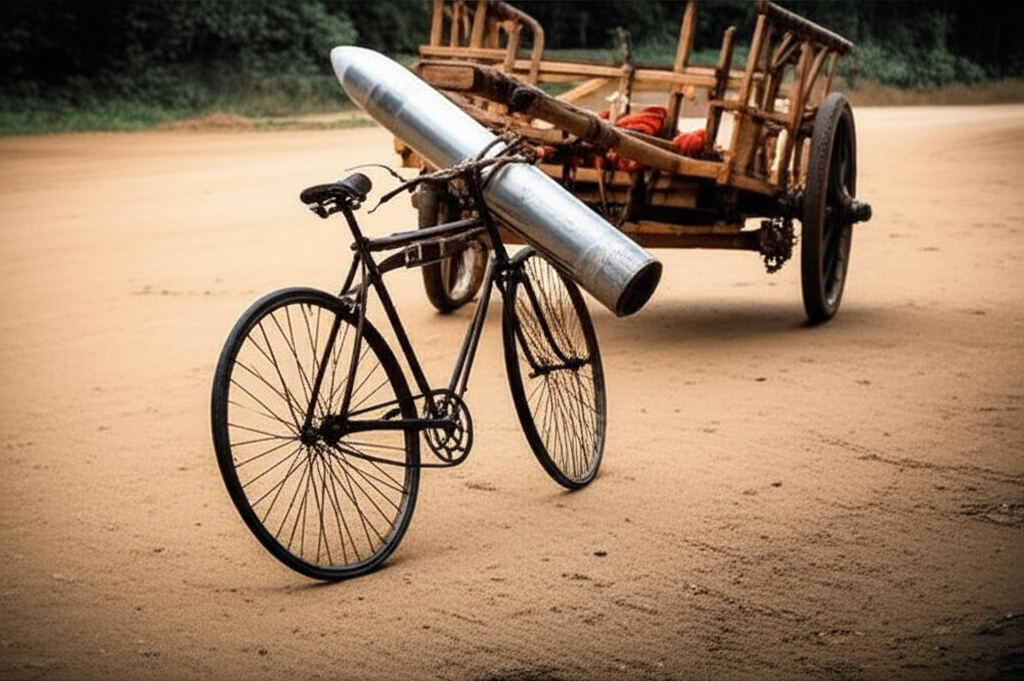 බයිසිකල් සහ ගොන් කරත්තවල රොකට් ගෙනගිය ඉන්දියාව