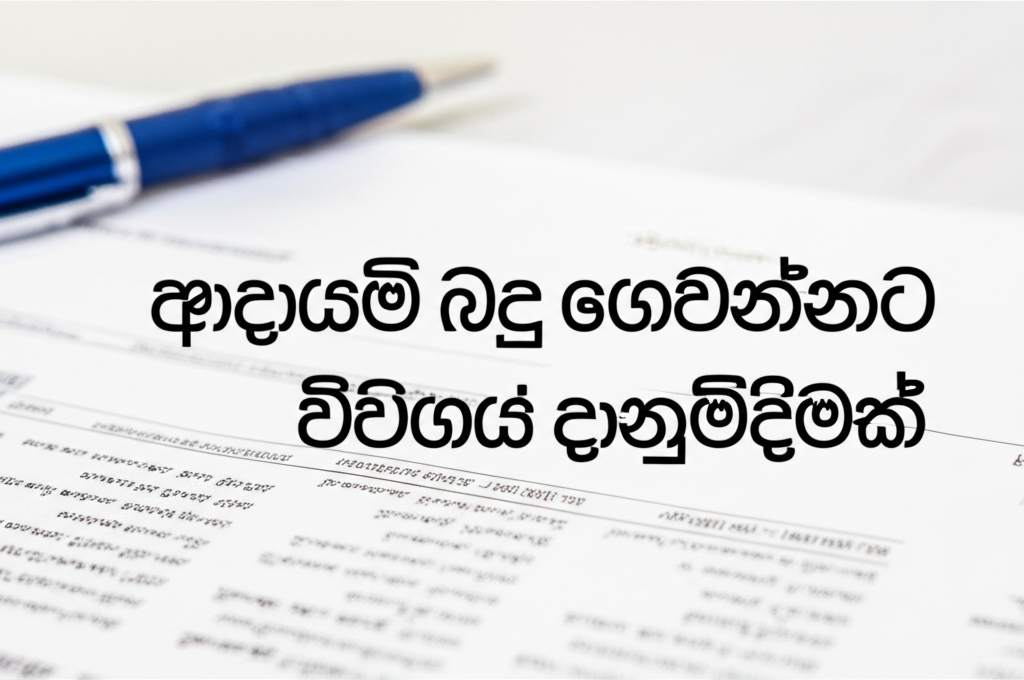 ආදායම් බදු ගෙවන්නන්ට විශේෂ දැනුම්දීමක්